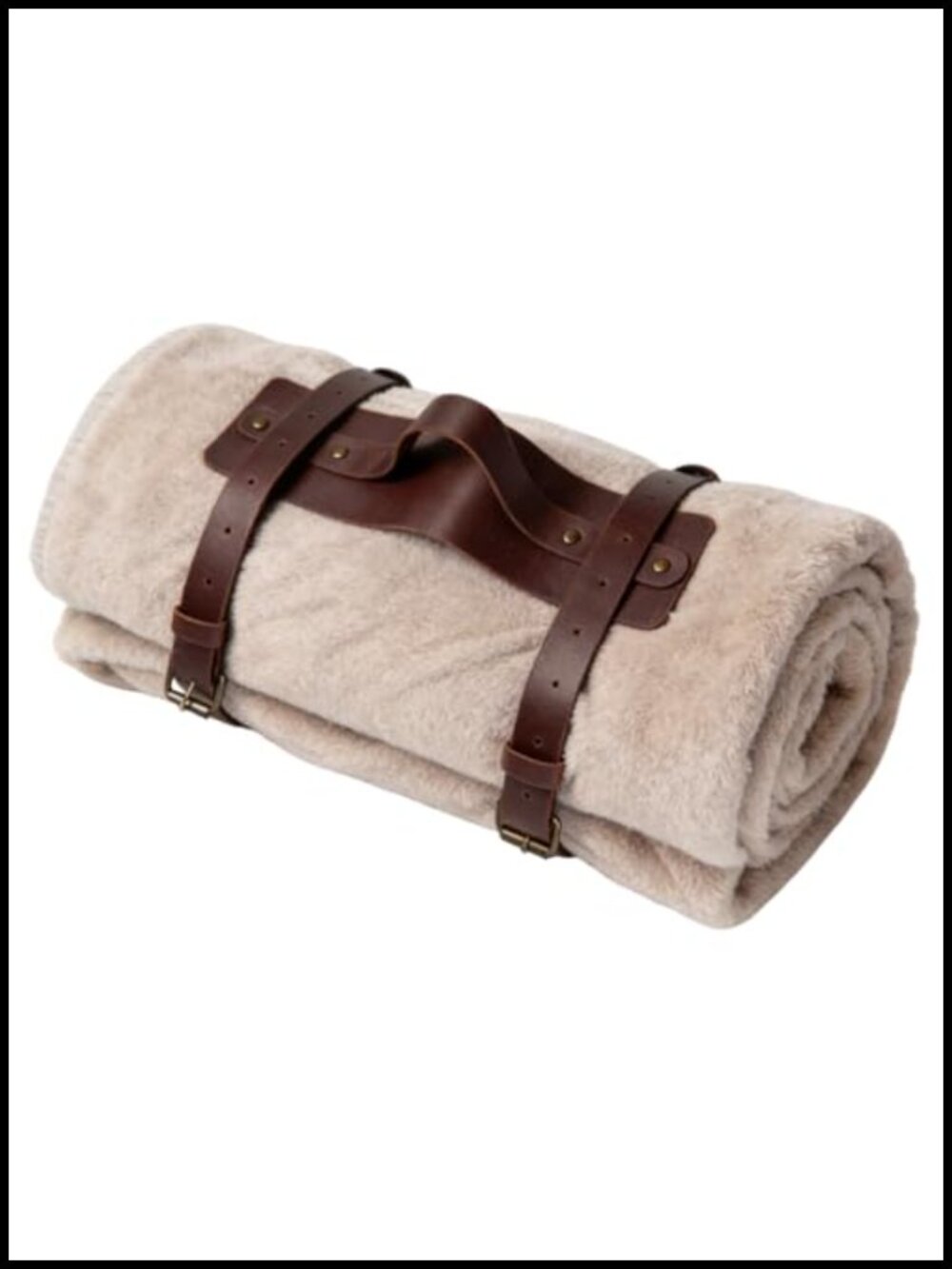 Genuine Leather Blanket Carrier Strap Adjustable Yoga Mat Holder Minimalist Roll